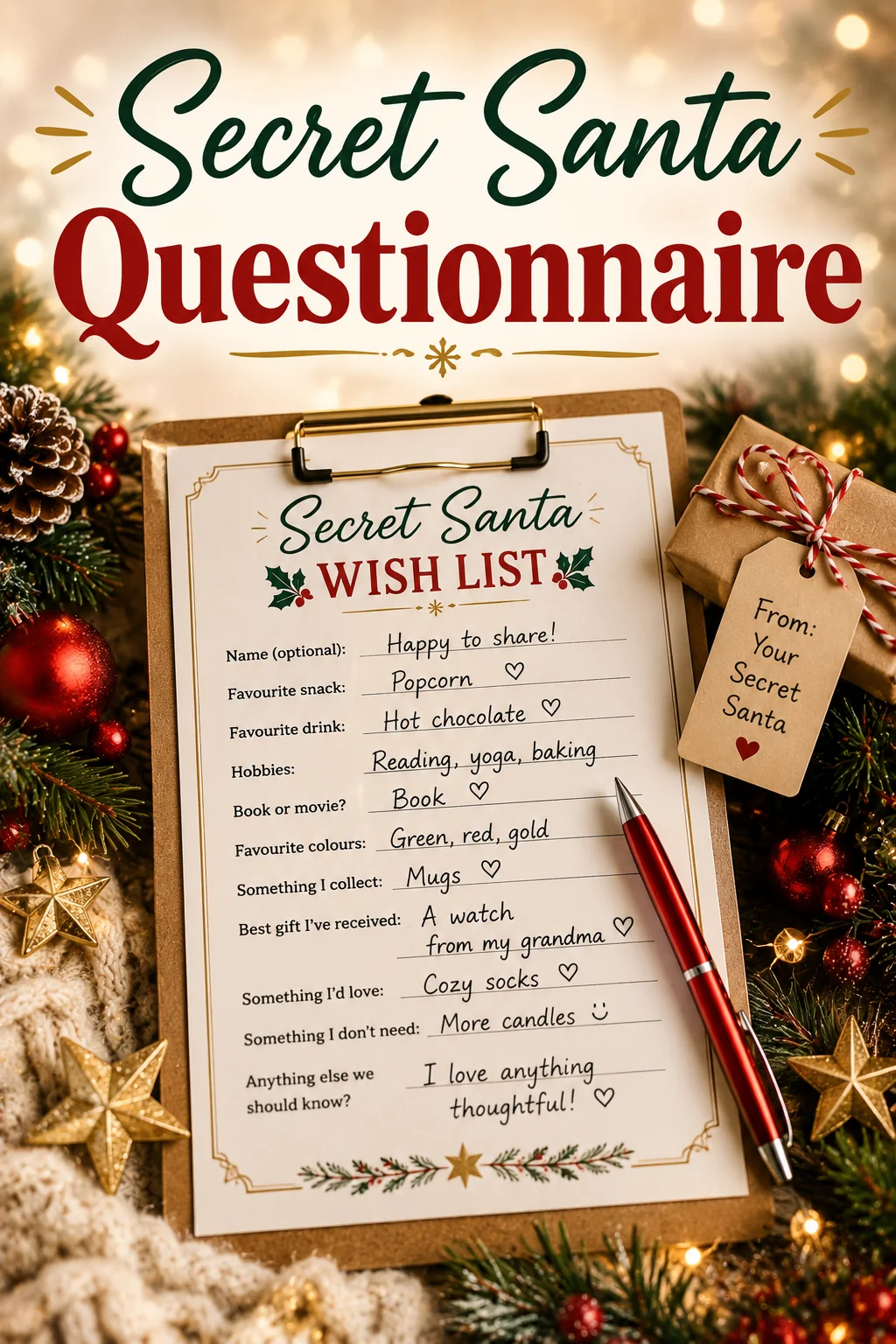 Secret Santa Questionnaire: The Questions That Actually Help