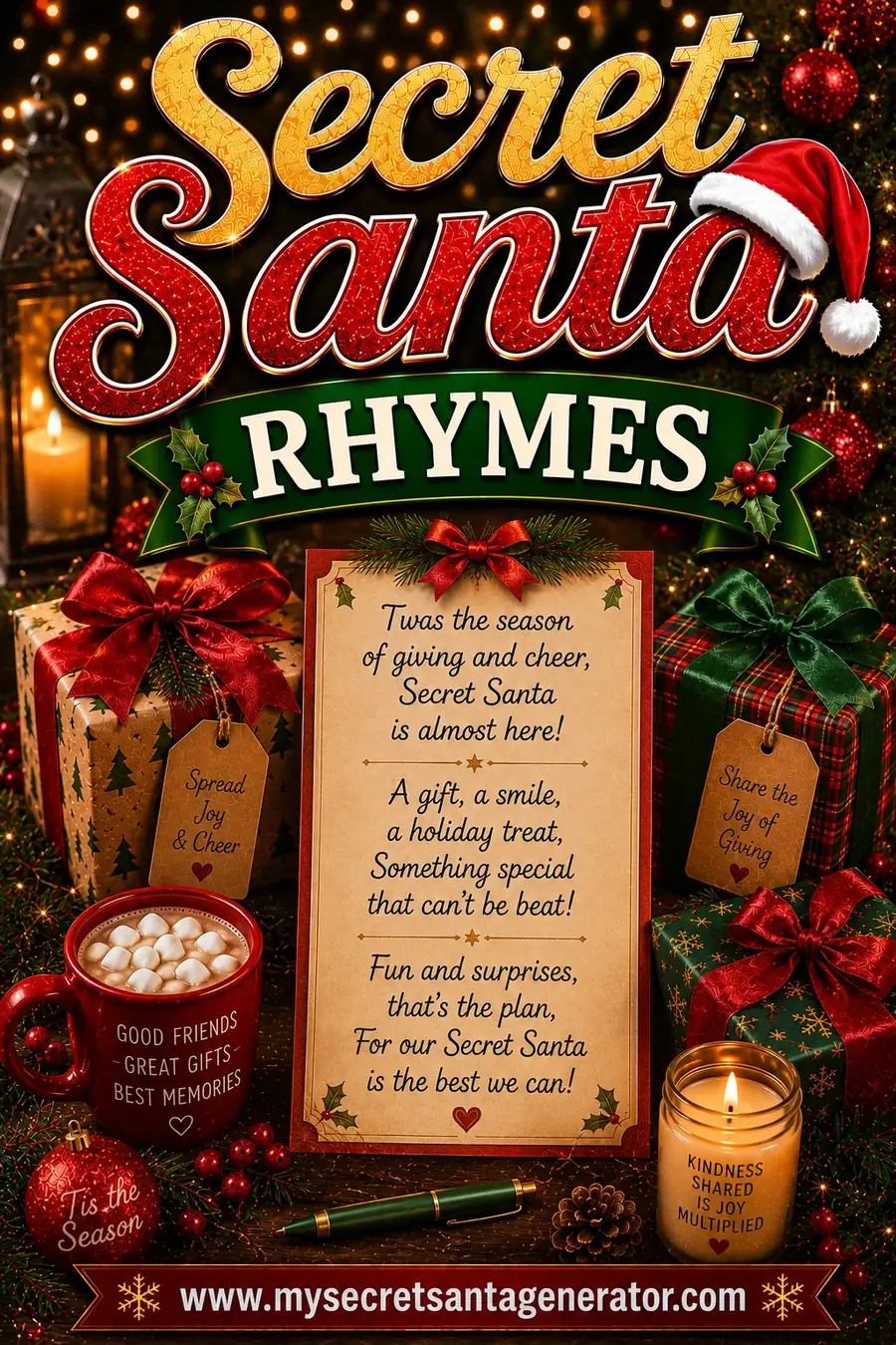 Secret Santa Gift Rhymes: Short Verses to Tuck in the Box