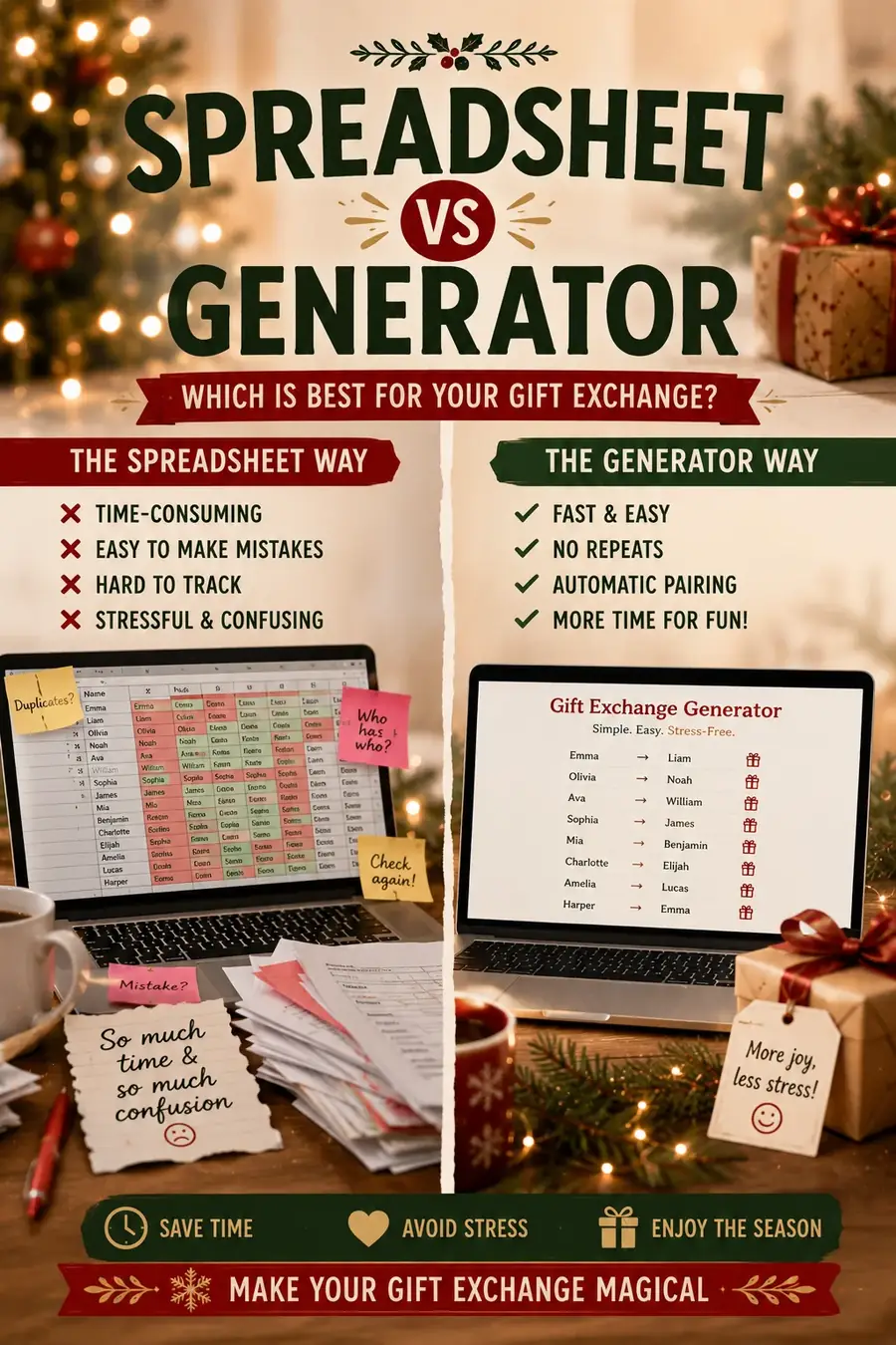 Secret Santa Spreadsheet: How to Set One Up (+ Template)