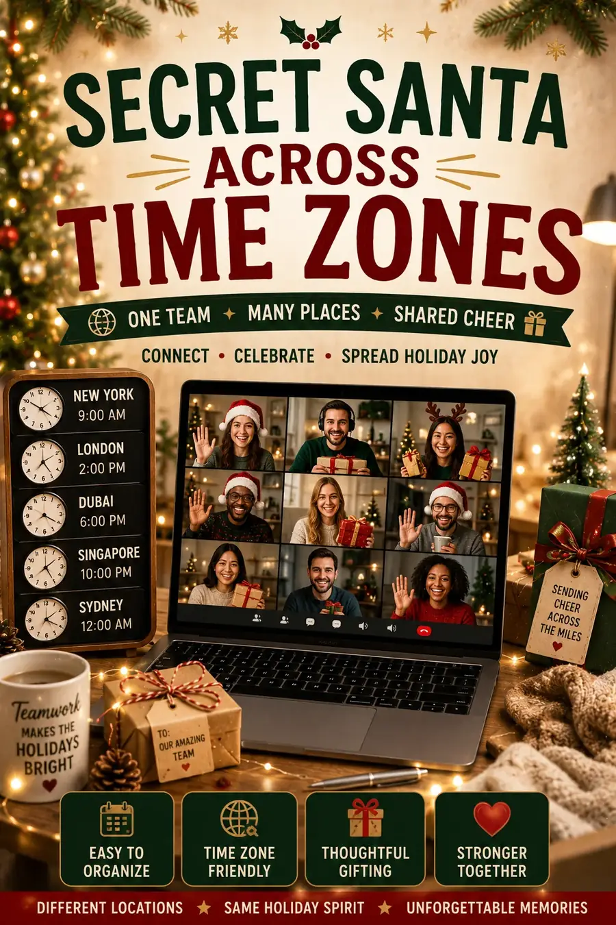 Secret Santa Across Time Zones: Remote & Global Groups